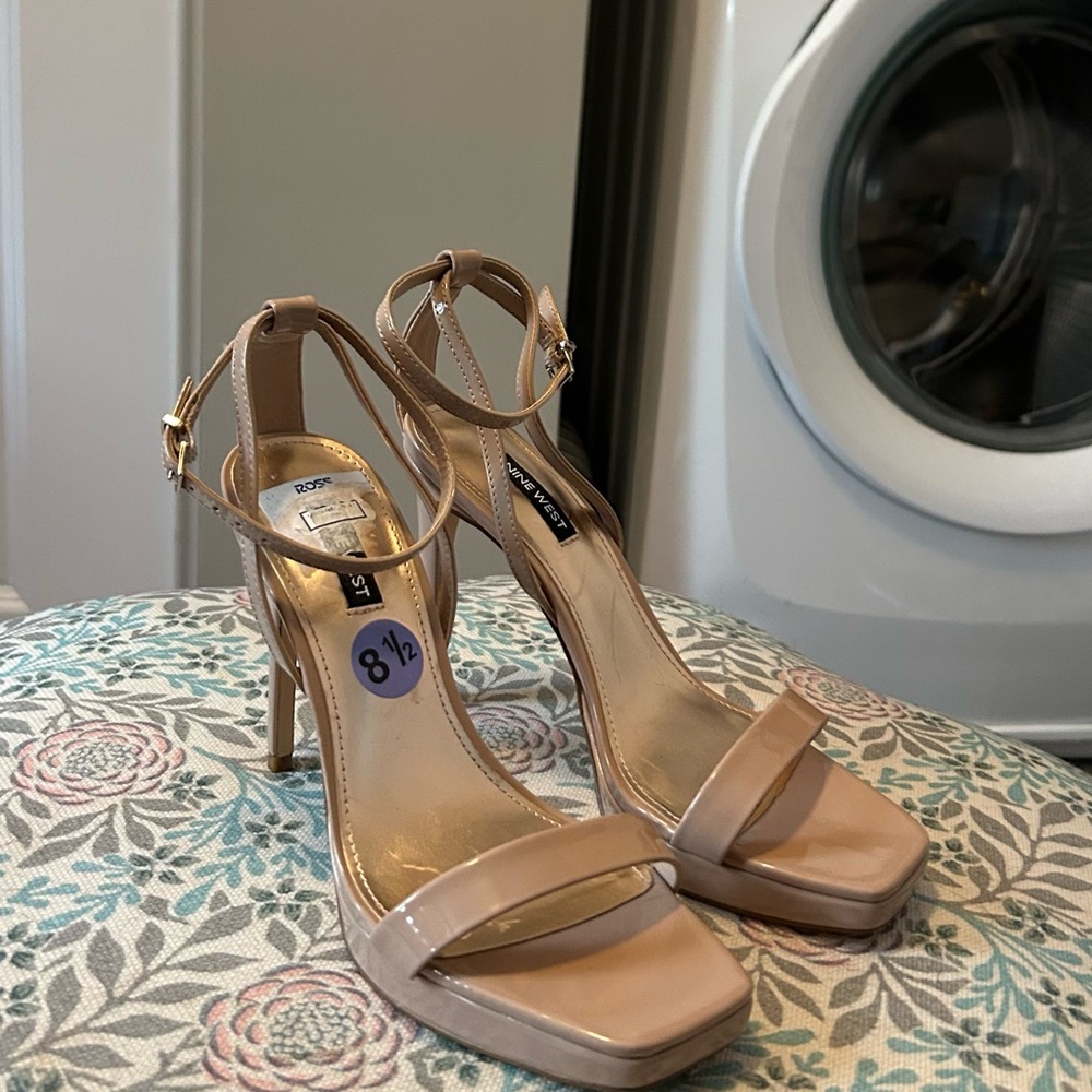 Nine West Nude Ankle Strap Heels